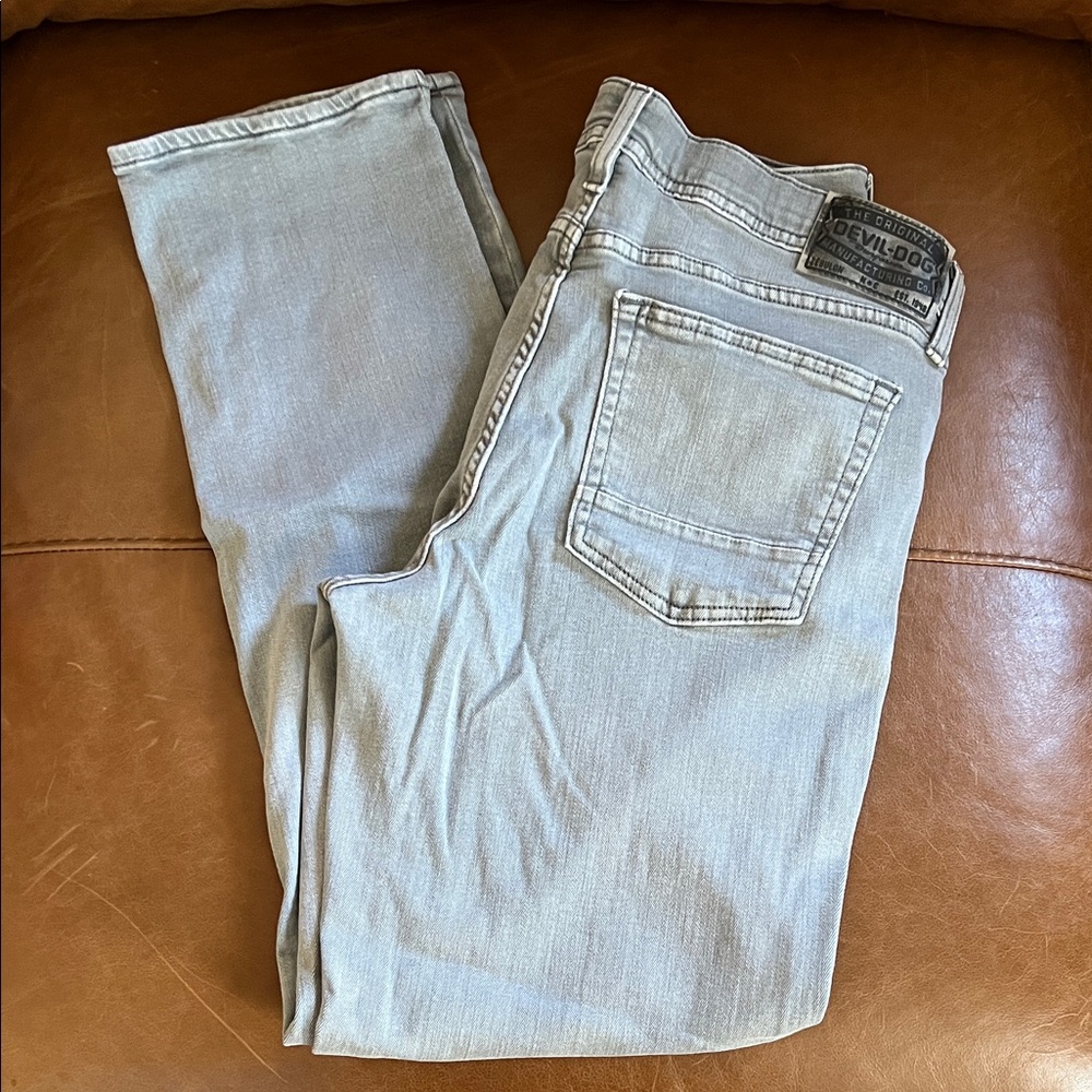 Men’s 34 x 32 Devil-Dog Light Gray Men's Jeans